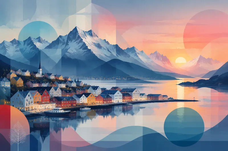 Akureyrin kaupunki vuonon rannalla Akureyrin kaupunki vuonon rannalla