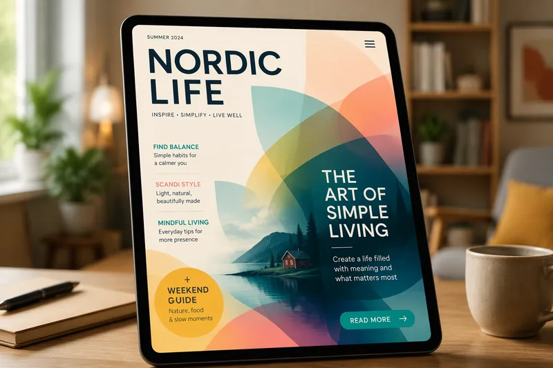 Digitaalinen lehti tablettiin näytöllä Digitaalinen lehti tablettiin näytöllä