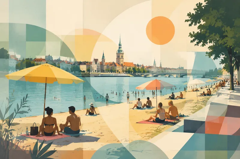 Ada Ciganlijan rantaelämää aurinkoisena kesäpäivänä Ada Ciganlijan rantaelämää aurinkoisena kesäpäivänä
