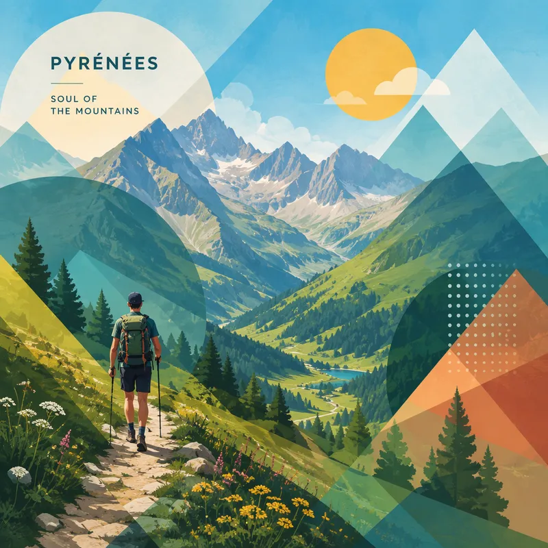 Vuoristovaellusreitti Pyreneillä kesällä Vuoristovaellusreitti Pyreneillä kesällä