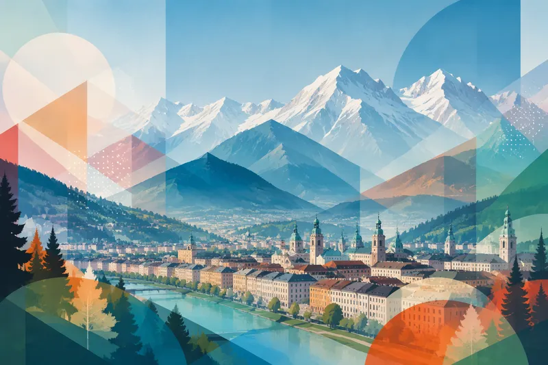 Innsbruckin kaupunki Alppien ympäröimässä laaksossa Innsbruckin kaupunki Alppien ympäröimässä laaksossa