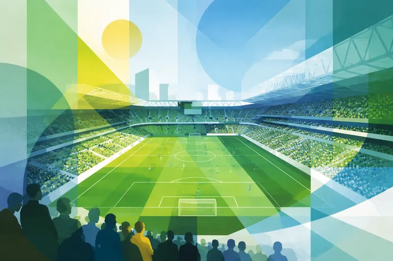 Jalkapallokenttä ja katsomo Helsingin stadionilla Jalkapallokenttä ja katsomo Helsingin stadionilla