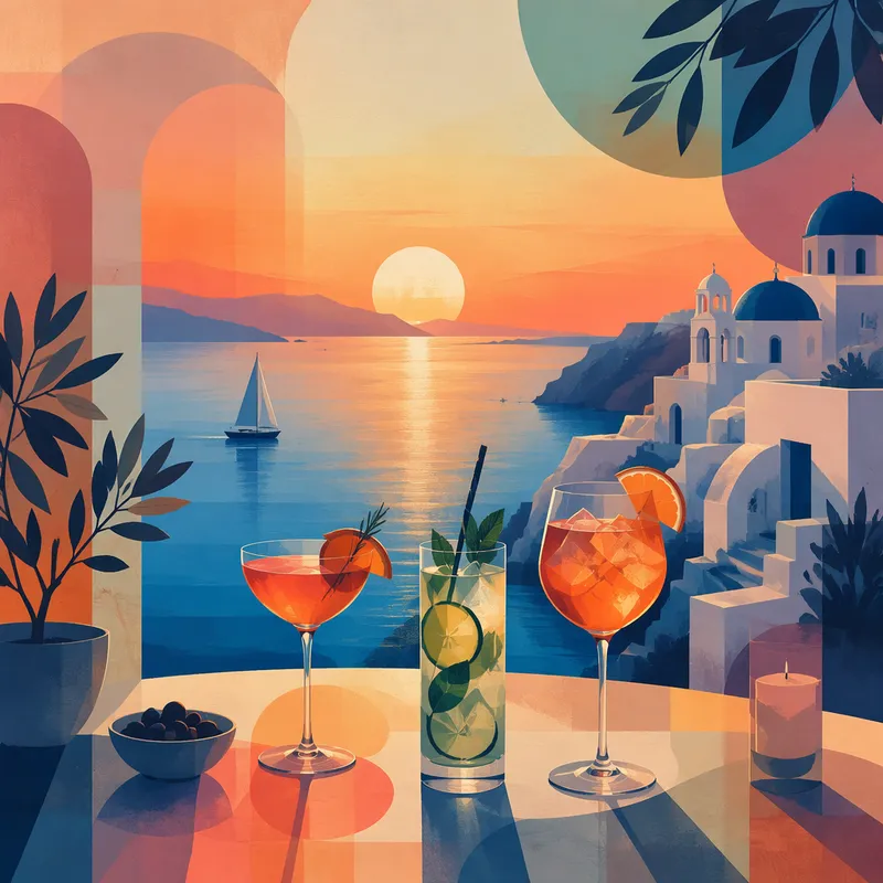 Cocktail-laseja rantabaarissa auringonlaskun aikaan Cocktail-laseja rantabaarissa auringonlaskun aikaan