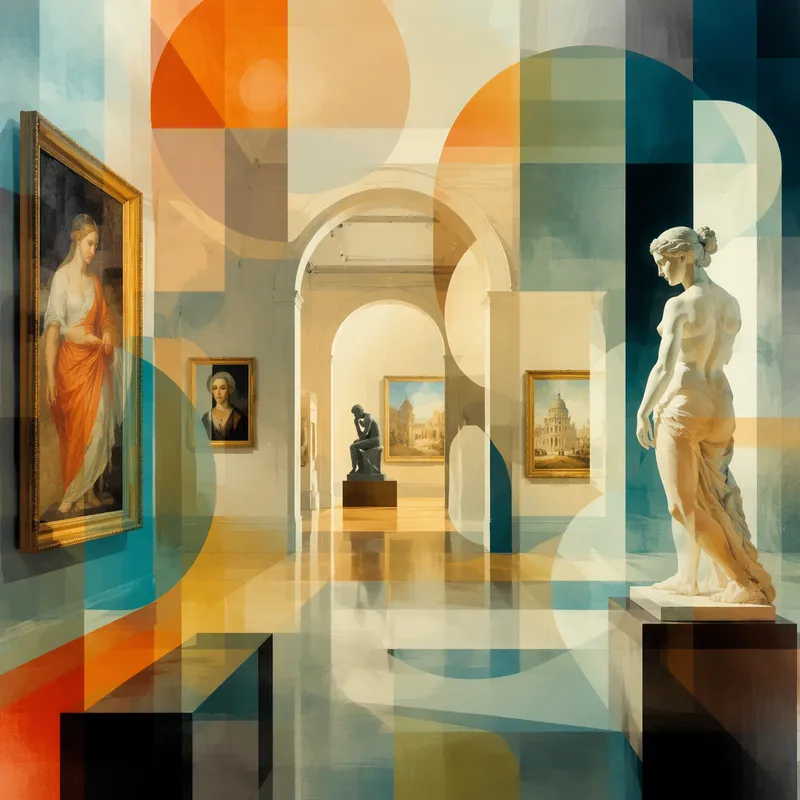 Museon taidekokoelmia esillä olevissa galleriatiloissa Museon taidekokoelmia esillä olevissa galleriatiloissa