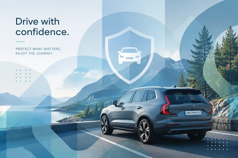 Henkilöauto pysäköitynä maisematiellä aurinkoisena päivänä Henkilöauto pysäköitynä maisematiellä aurinkoisena päivänä