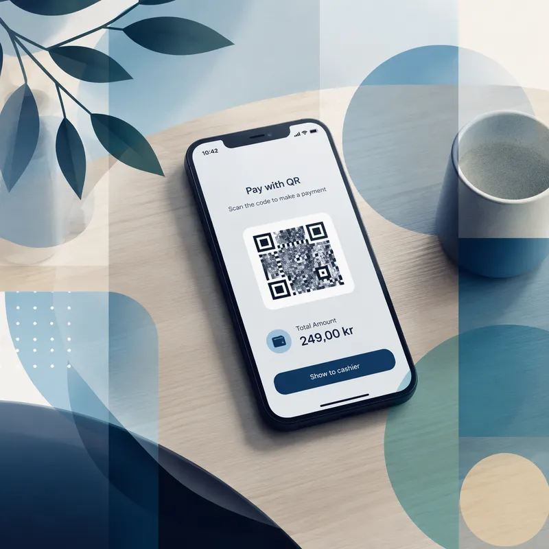 Älypuhelin näyttämässä kryptomaksun QR-koodia Älypuhelin näyttämässä kryptomaksun QR-koodia