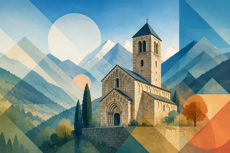 Perinteinen romaaninen kirkko Andorran vuoristossa Perinteinen romaaninen kirkko Andorran vuoristossa