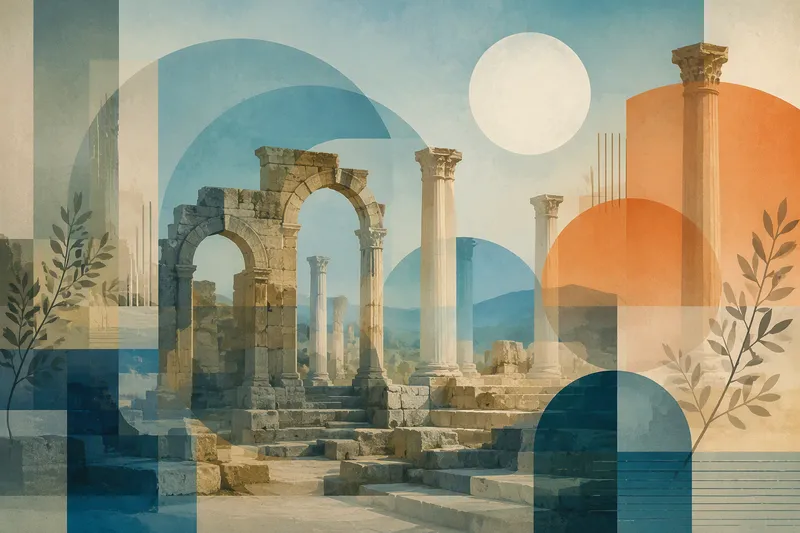Albanian muinaiset arkeologiset rauniot auringonpaisteessa Albanian muinaiset arkeologiset rauniot auringonpaisteessa