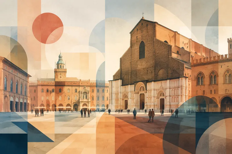 Piazza Maggiore ja sen ympärillä olevat historialliset rakennukset Piazza Maggiore ja sen ympärillä olevat historialliset rakennukset