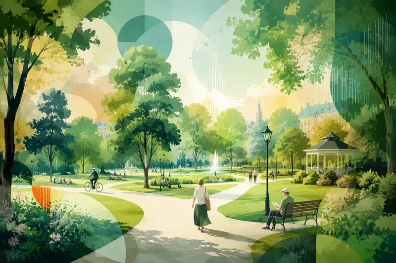 Aurinkoinen puistoalue kaupungin sydämessä Aurinkoinen puistoalue kaupungin sydämessä