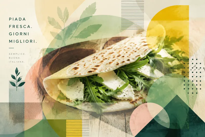 Perinteinen piadina-leipä täytteillä Perinteinen piadina-leipä täytteillä