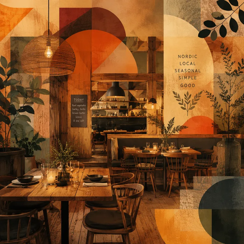 Tunnelmallinen ravintolan sisätila Färsaarilla Tunnelmallinen ravintolan sisätila Färsaarilla