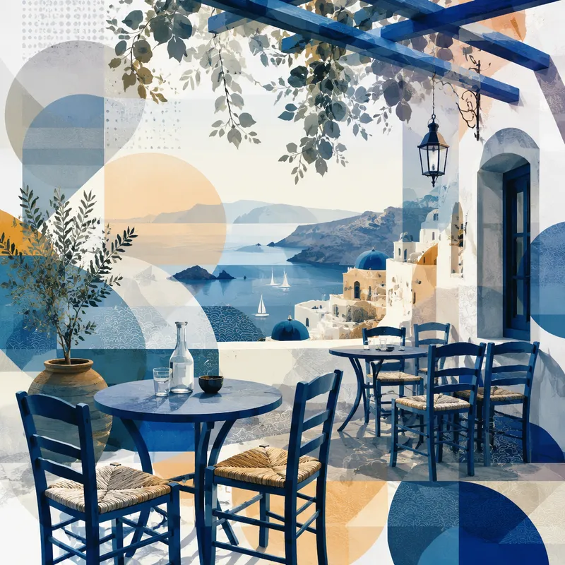 Perinteinen kreikkalainen taverna meren rannalla Perinteinen kreikkalainen taverna meren rannalla