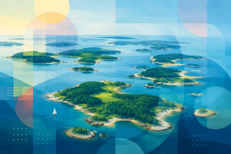 Saariston maisema Itämerellä ylhäältä päin Saariston maisema Itämerellä ylhäältä päin