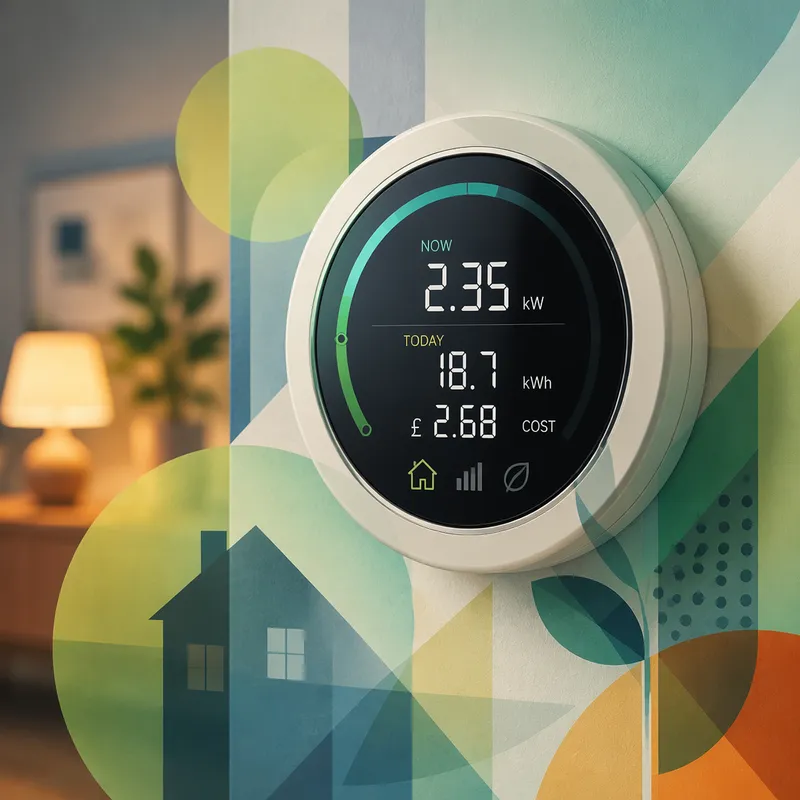 Digitaalinen sähkömittari seuraamassa energiankulutusta Digitaalinen sähkömittari seuraamassa energiankulutusta