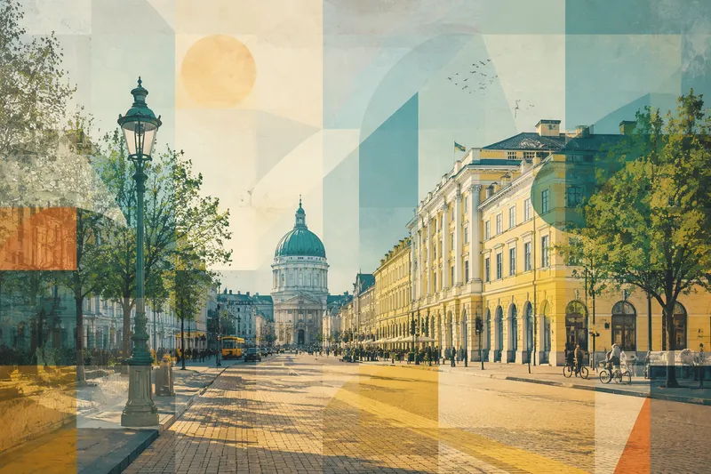 Historiallinen Tsar Osvoboditel -bulevardi aurinkoisena päivänä Historiallinen Tsar Osvoboditel -bulevardi aurinkoisena päivänä